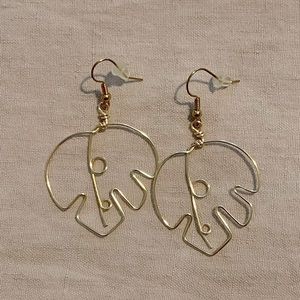 Gold Wire Monstera Earrings - Dangle Leaf Earrings - perfect for plant moms